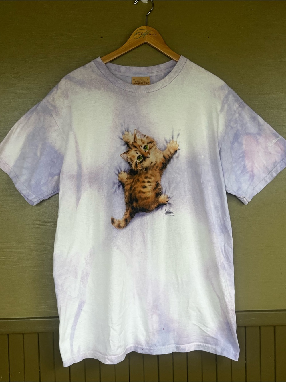 The Mountain Oversized Bleach dyed Cat T-Shirt Large Jackman, Maine